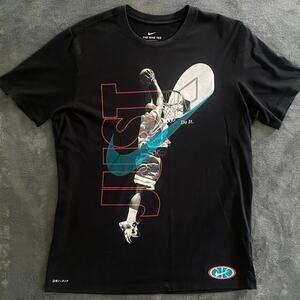 The Nike Tee “Just Do It” T-Shirt Sz L Distressed‎ Swoosh Air Jordan Graphic NBA